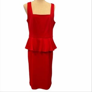 Carmen Marc Red Peplum Dress